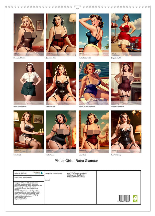 Pin-up Girls - Retro Glamour (CALVENDO Wandkalender 2027)