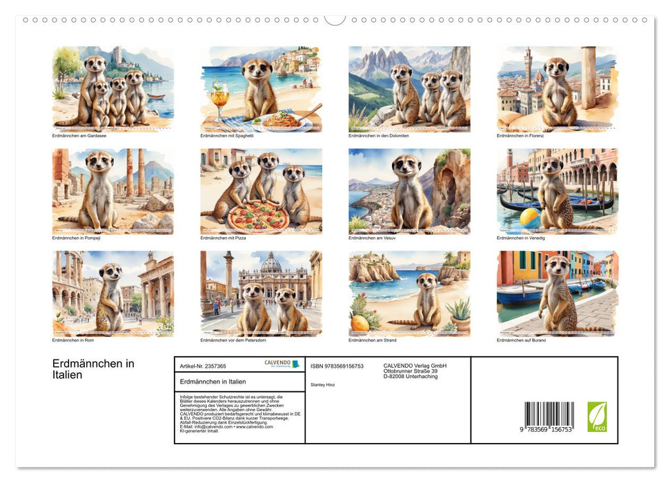 Erdmännchen in Italien (CALVENDO Premium Wandkalender 2027)