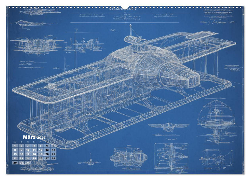 Steampunk - Blaupausen (CALVENDO Premium Wandkalender 2027)