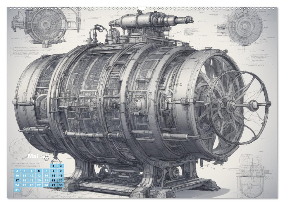 Steampunk - Blaupausen (CALVENDO Premium Wandkalender 2027)