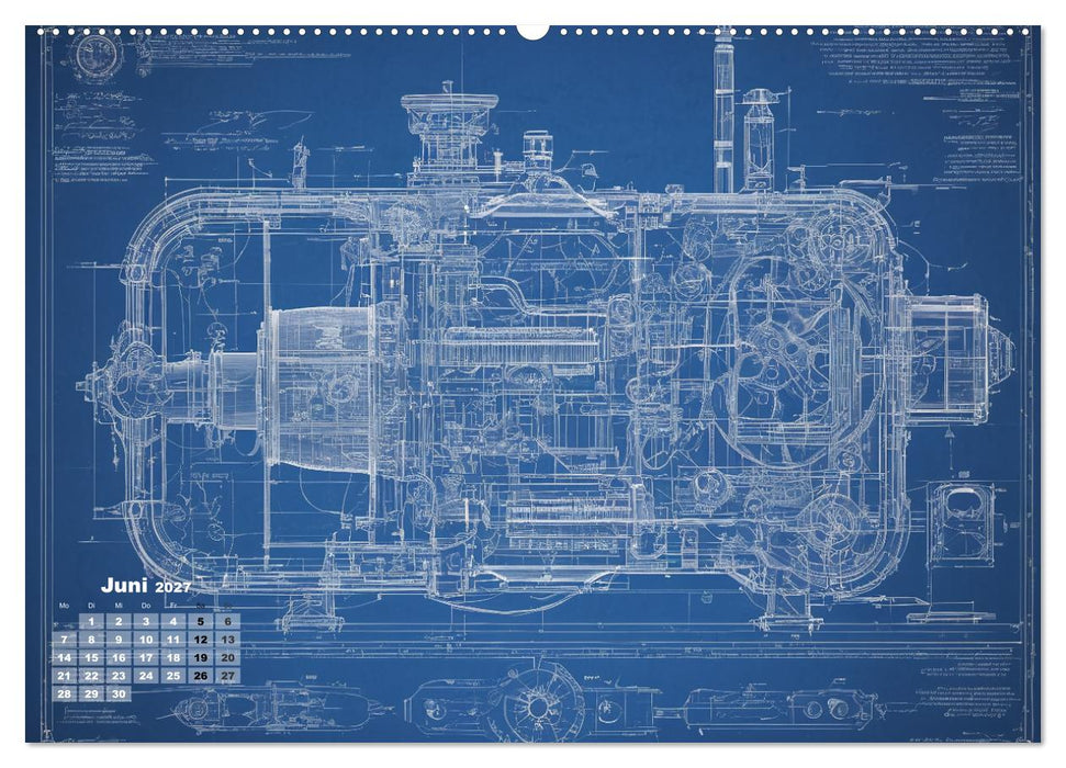 Steampunk - Blaupausen (CALVENDO Premium Wandkalender 2027)