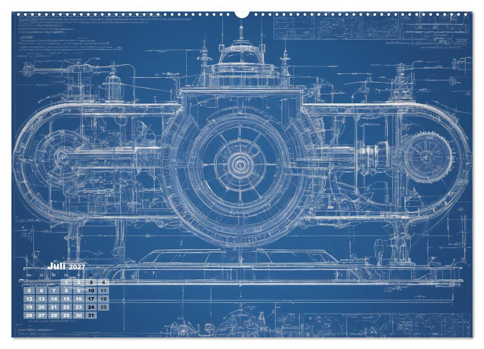 Steampunk - Blaupausen (CALVENDO Premium Wandkalender 2027)