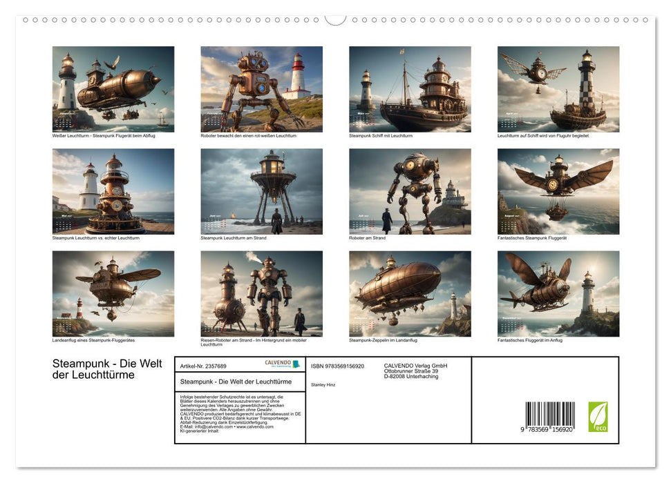 Steampunk - Die Welt der Leuchttürme (CALVENDO Premium Wandkalender 2027)