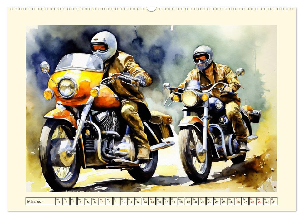 Sehnsucht Motorradfahren (CALVENDO Premium Wandkalender 2027)