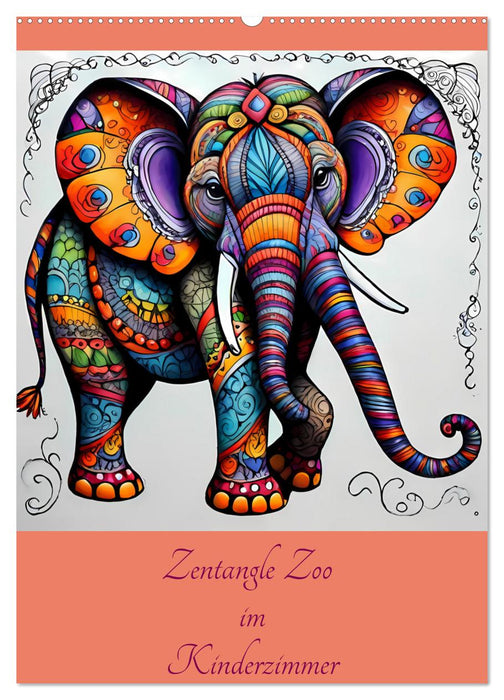 Zentangle Zoo im Kinderzimmer (CALVENDO Wandkalender 2027)