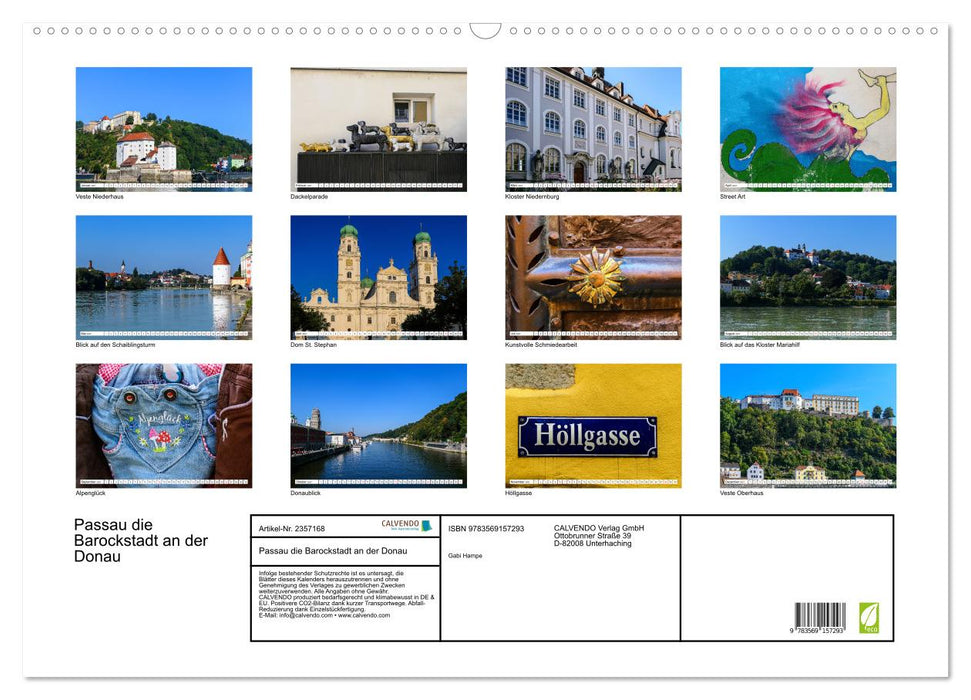 Passau die Barockstadt an der Donau (CALVENDO Wandkalender 2027)