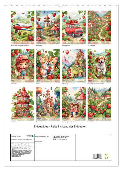 Erdbeeriges - Reise ins Land der Erdbeeren (CALVENDO Wandkalender 2027)