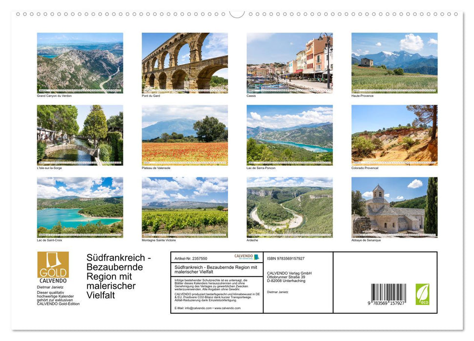 Südfrankreich - Bezaubernde Region mit malerischer Vielfalt (CALVENDO Premium Wandkalender 2027)