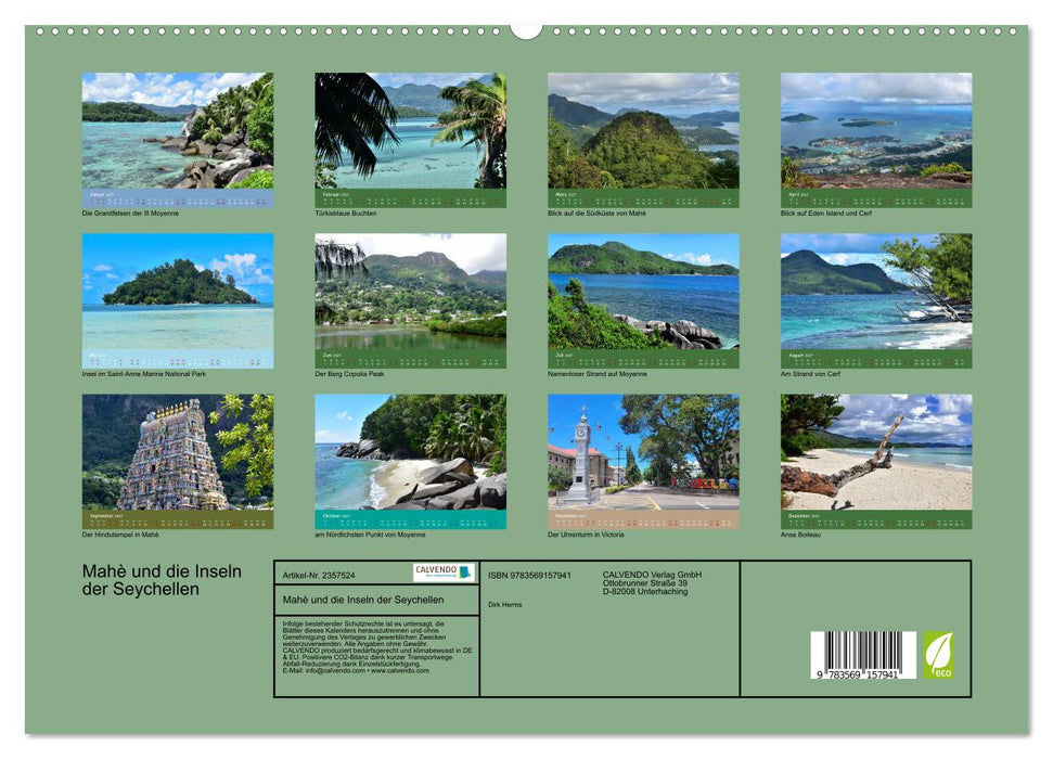 Mahè und die Inseln der Seychellen (CALVENDO Premium Wandkalender 2027)