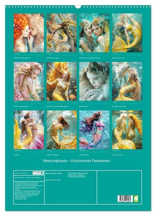 Meerjungfrauen – Entzückende Fabelwesen (CALVENDO Wandkalender 2027)
