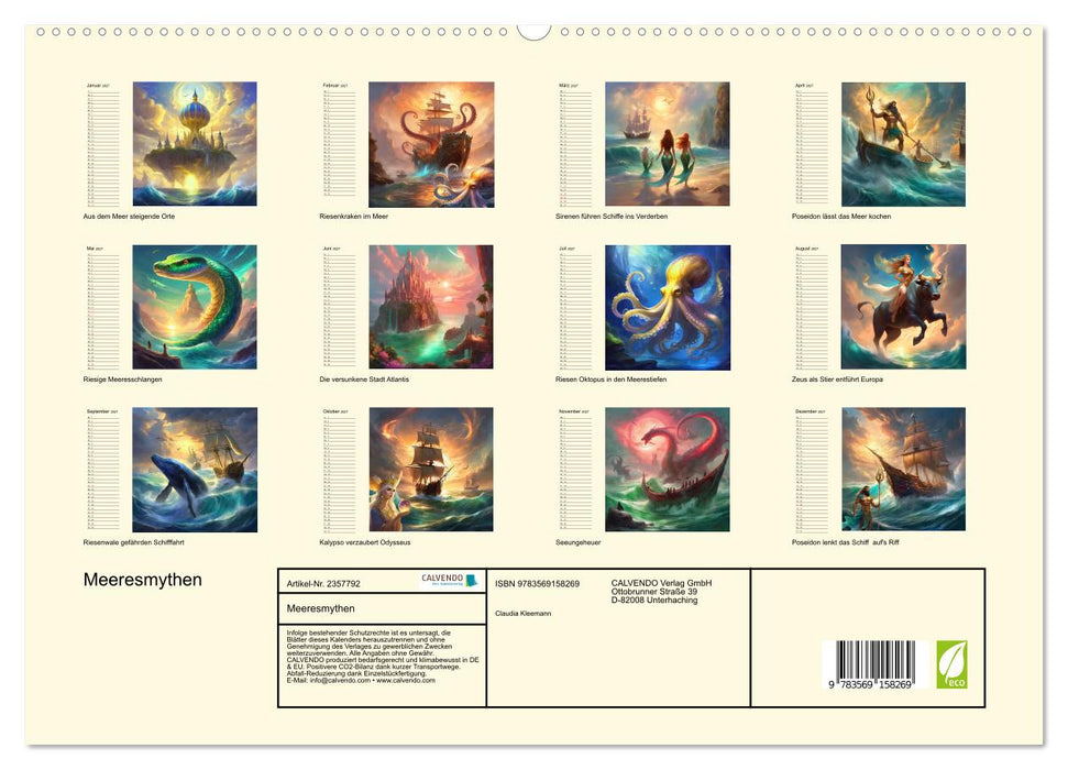 Meeresmythen (CALVENDO Premium Wandkalender 2027)