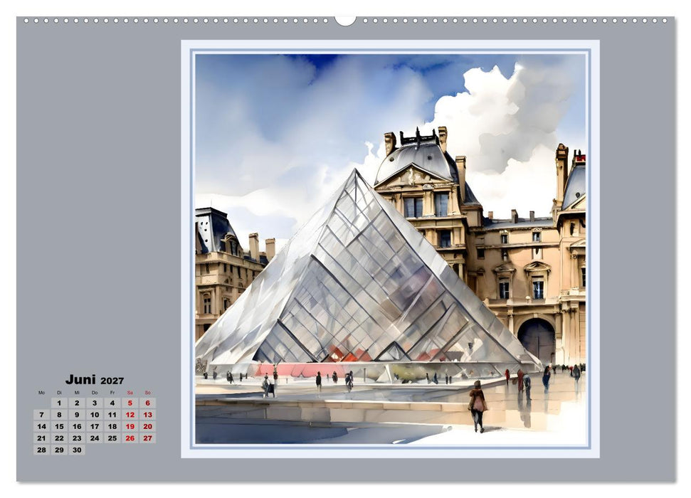 KI spaziert durch Paris (CALVENDO Wandkalender 2027)