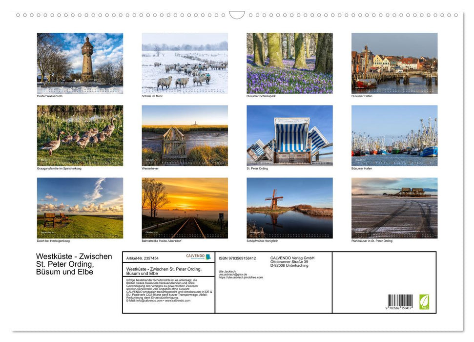 Westküste - Zwischen St. Peter Ording, Büsum und Elbe (CALVENDO Wandkalender 2027)