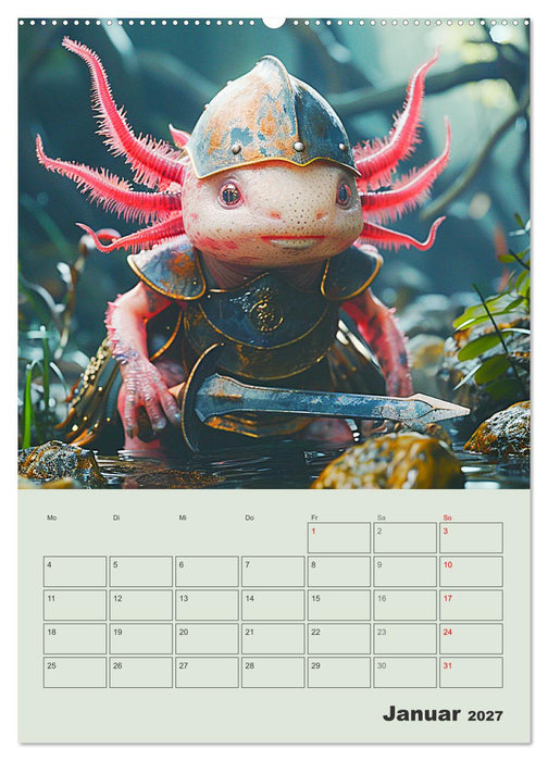 Axolotl. Lustiger Schwanzlurch mit Superkräften (CALVENDO Wandkalender 2027)