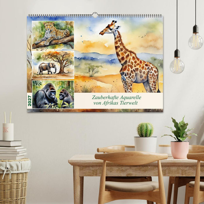 Zauberhafte Aquarelle von Afrikas Tierwelt (CALVENDO Wandkalender 2027)