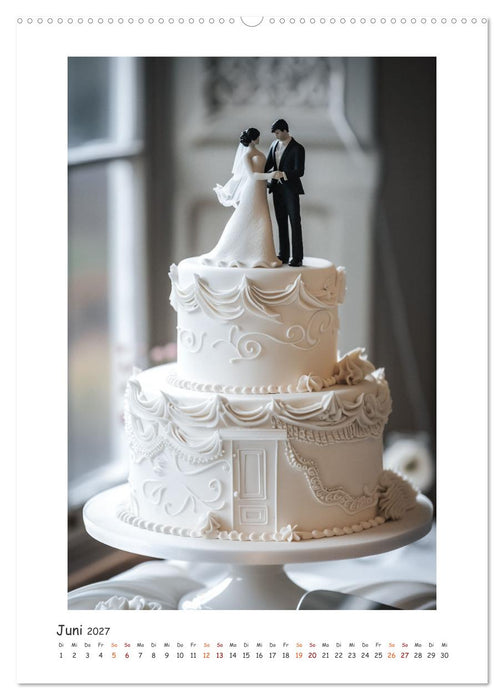 Hochzeitstorten - Verführerische Kreationen mit einer KI in Szene gesetzt (CALVENDO Wandkalender 2027)