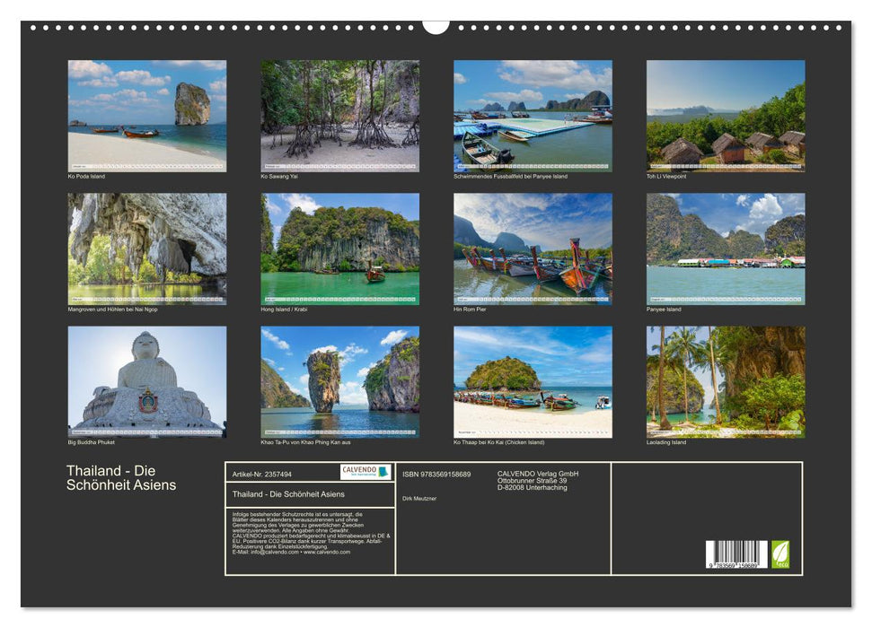 Thailand - Die Schönheit Asiens (CALVENDO Wandkalender 2027)