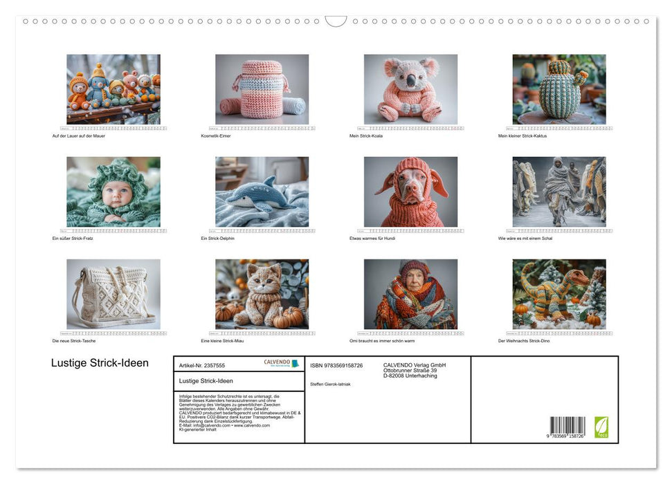 Lustige Strick-Ideen (CALVENDO Wandkalender 2027)