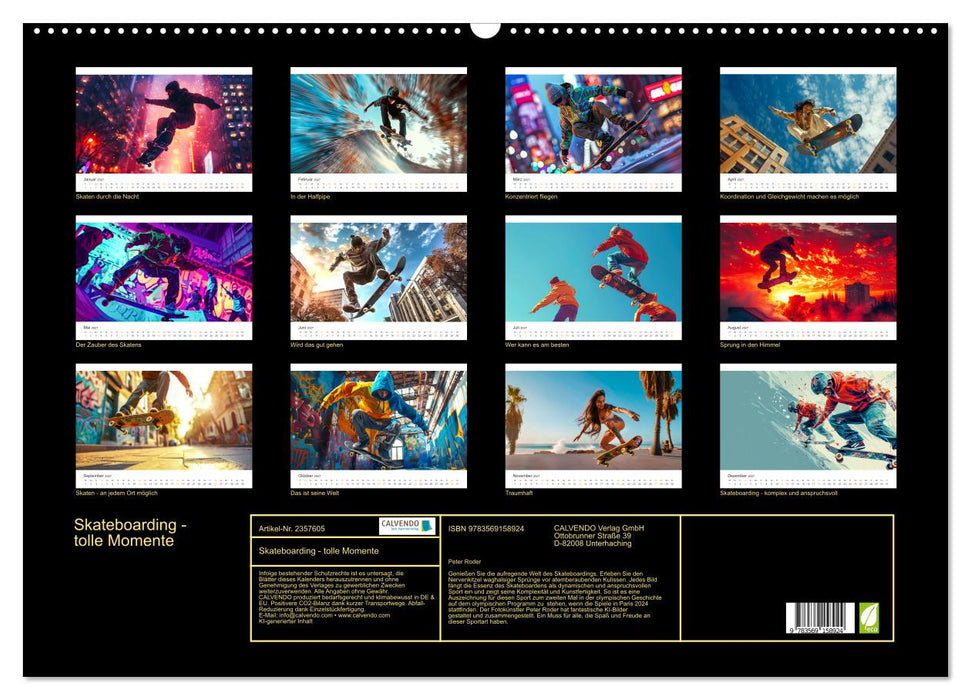 Skateboarding - tolle Momente (CALVENDO Wandkalender 2027)