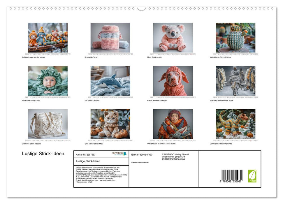 Lustige Strick-Ideen (CALVENDO Premium Wandkalender 2027)