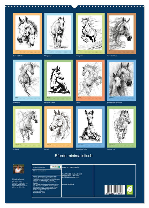 Pferde minimalistisch (CALVENDO Premium Wandkalender 2027)
