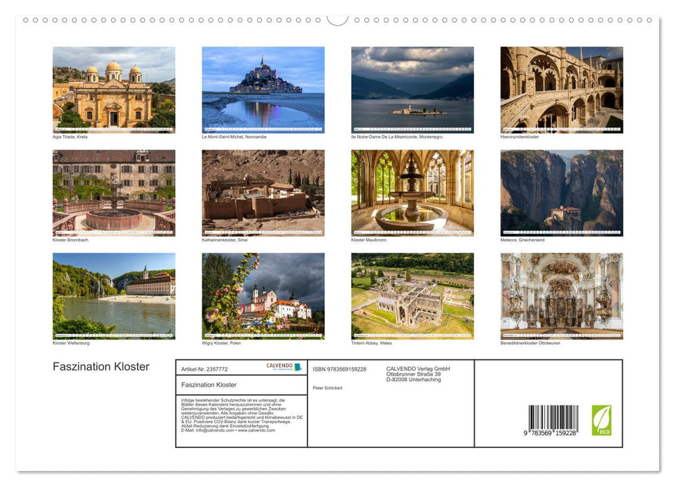 Faszination Kloster (CALVENDO Premium Wandkalender 2027)