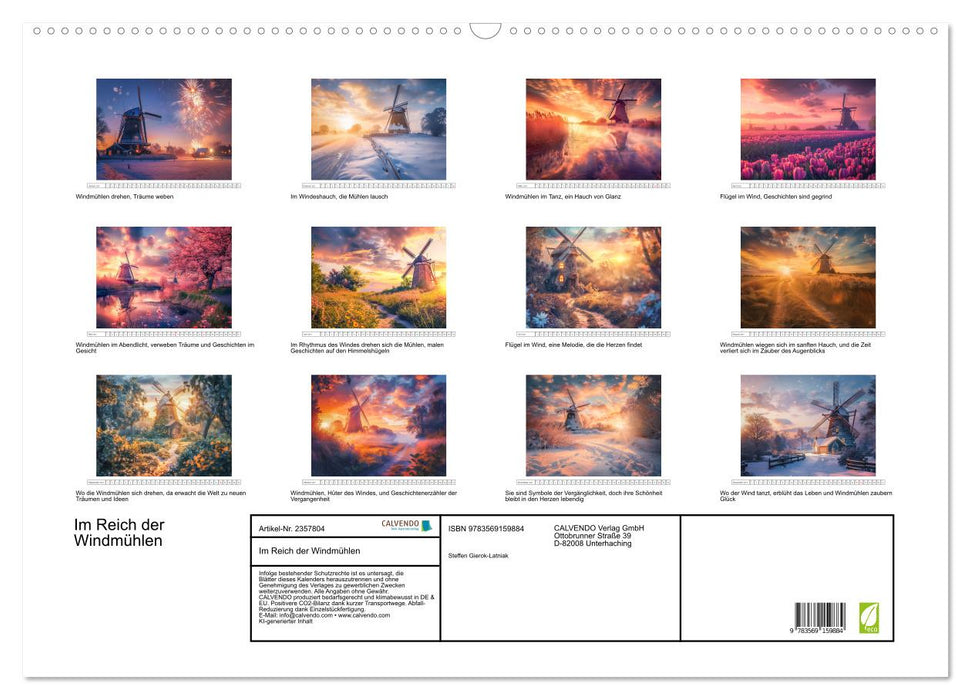 Im Reich der Windmühlen (CALVENDO Wandkalender 2027)