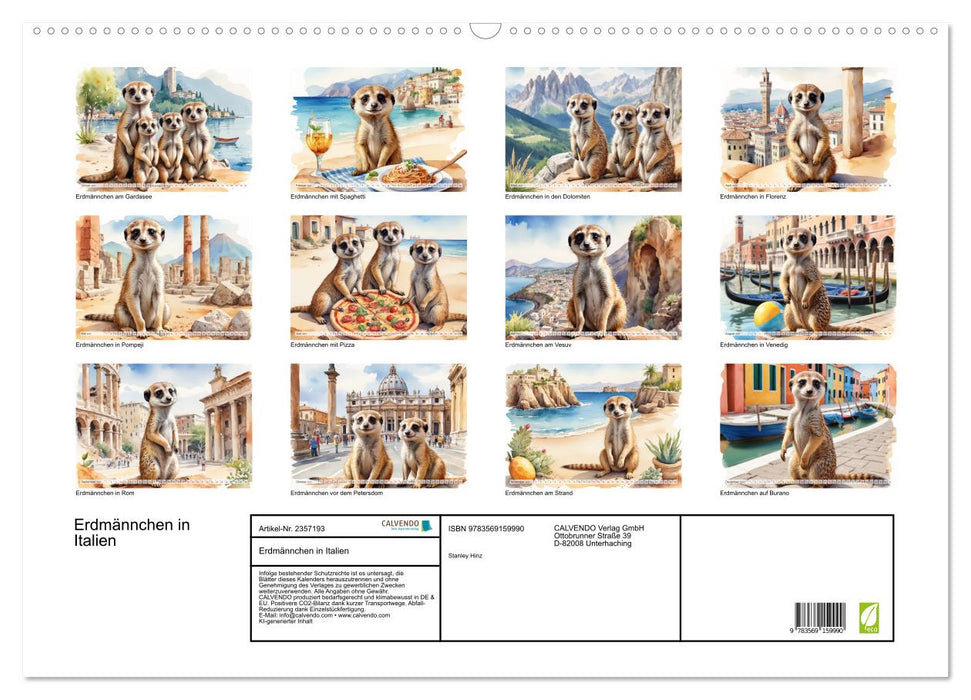 Erdmännchen in Italien (CALVENDO Wandkalender 2027)