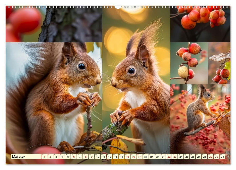 Eichhörnchen - tollkühne Kletterer (CALVENDO Wandkalender 2027)