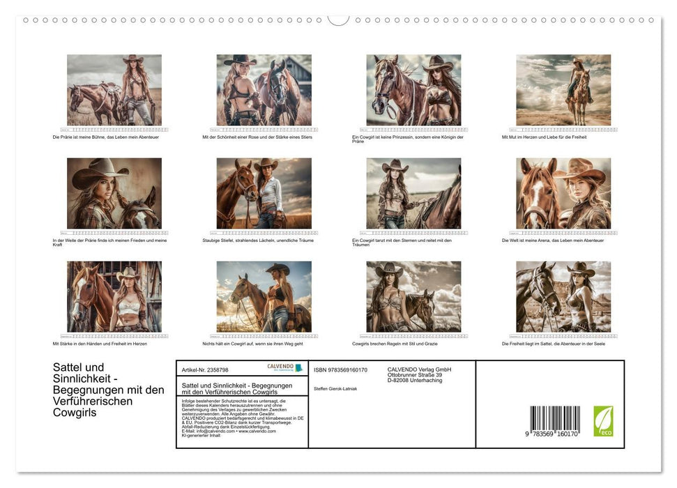Sattel und Sinnlichkeit - Begegnungen mit den Verführerischen Cowgirls (CALVENDO Premium Wandkalender 2027)