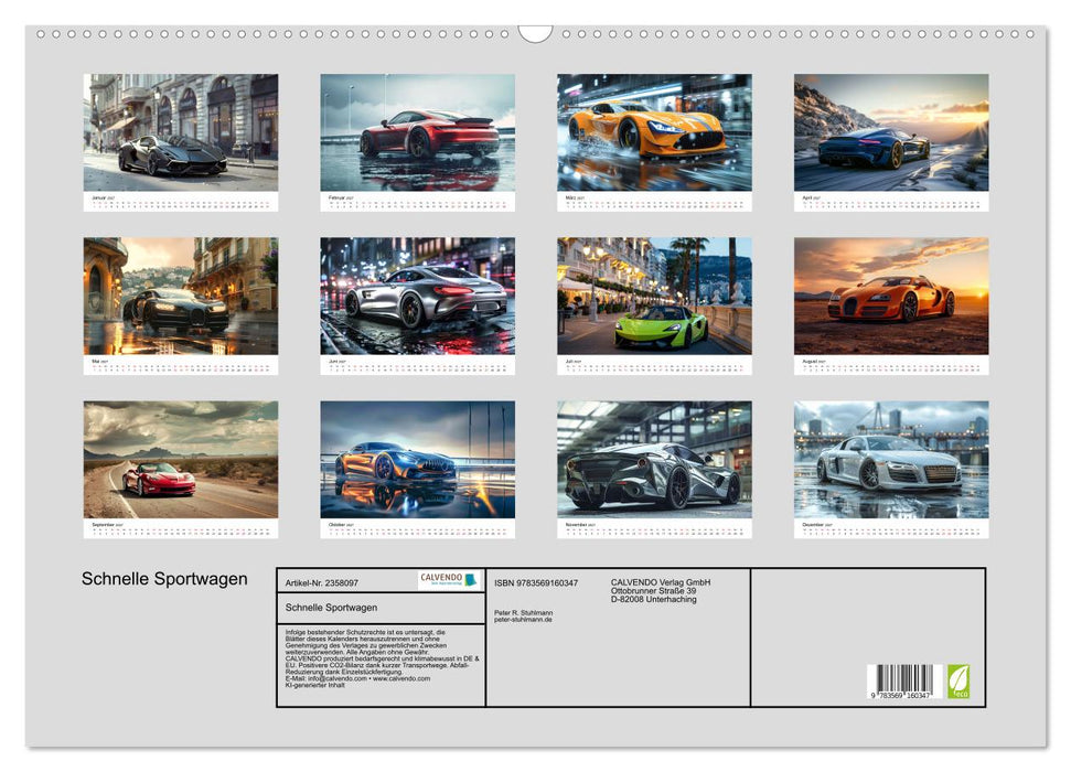 Schnelle Sportwagen (CALVENDO Wandkalender 2027)