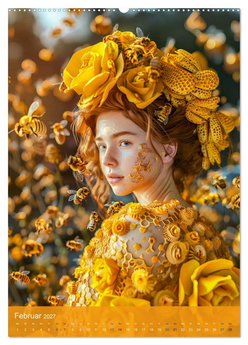Bienenkönigin - Goldene Harmonie von Schönheit, Honig und Bienen (CALVENDO Wandkalender 2027)