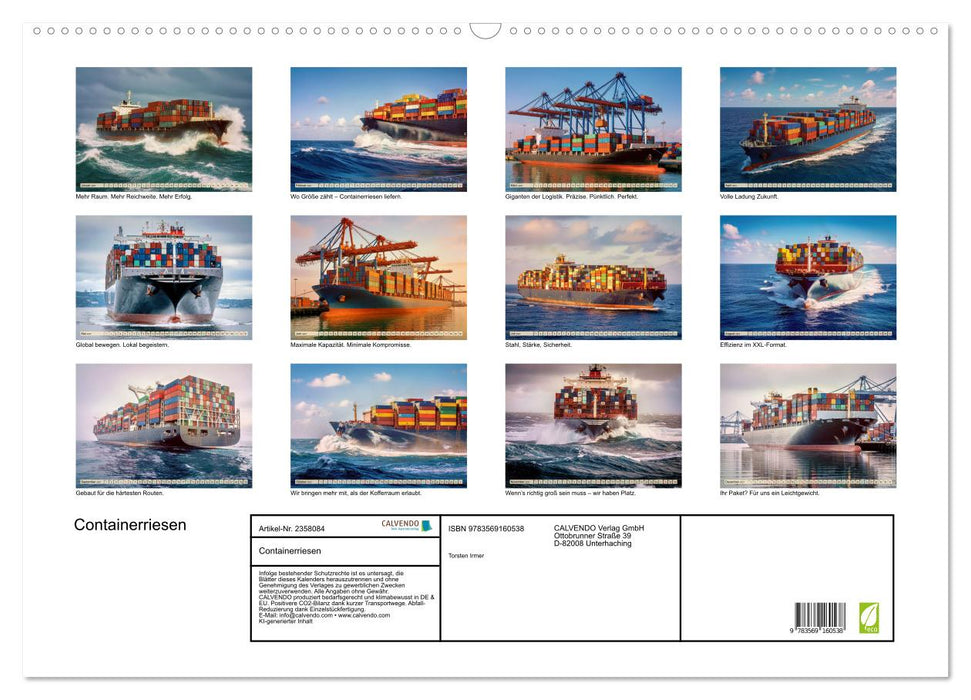 Containerriesen (CALVENDO Wandkalender 2027)