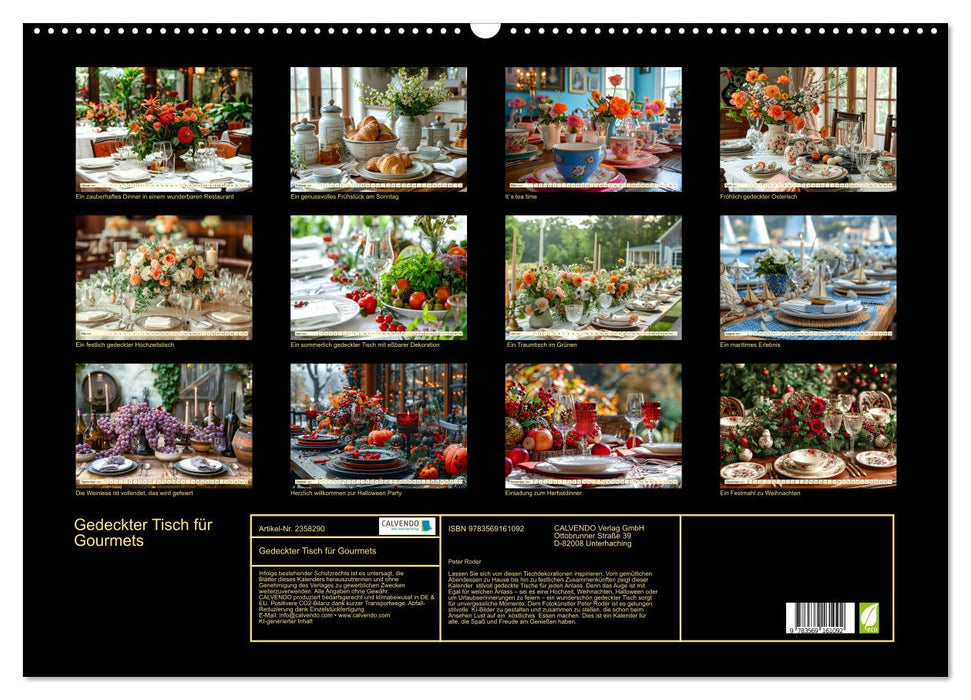Gedeckter Tisch für Gourmets (CALVENDO Wandkalender 2027)