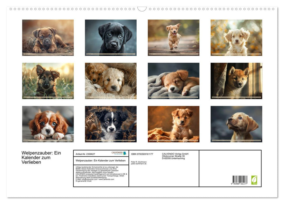 Welpenzauber: Ein Kalender zum Verlieben (CALVENDO Wandkalender 2027)