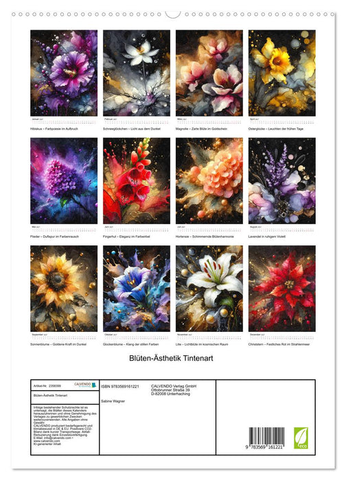 Blüten-Ästhetik Tintenart (CALVENDO Premium Wandkalender 2027)