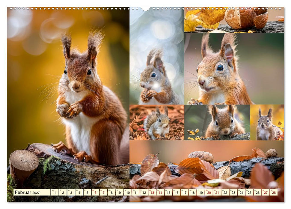 Eichhörnchen - tollkühne Kletterer (CALVENDO Premium Wandkalender 2027)
