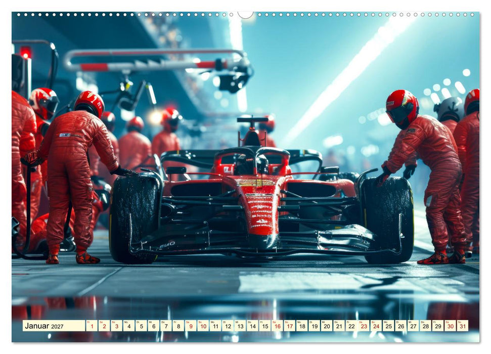 Boxenstopp - eingespieltes Team (CALVENDO Premium Wandkalender 2027)