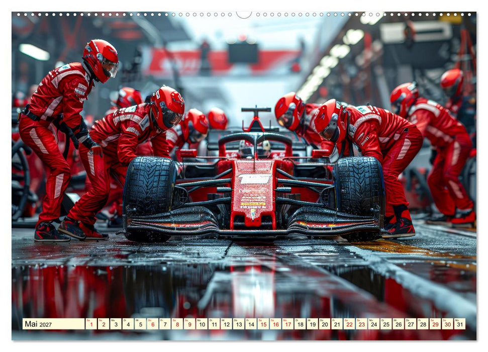 Boxenstopp - eingespieltes Team (CALVENDO Premium Wandkalender 2027)