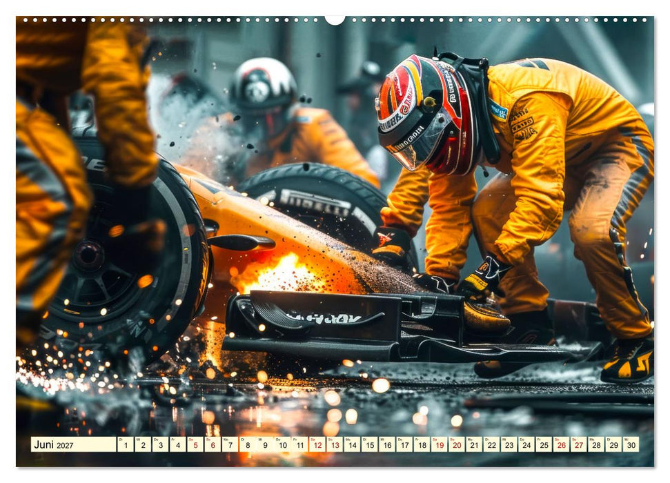 Boxenstopp - eingespieltes Team (CALVENDO Premium Wandkalender 2027)