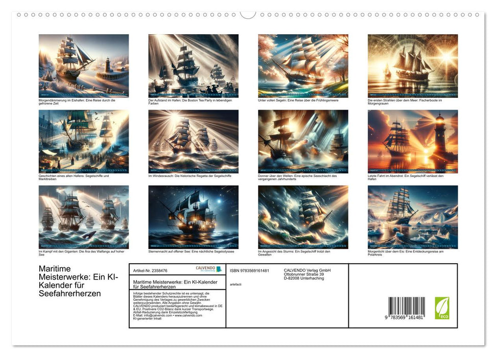 Maritime Meisterwerke: Ein KI-Kalender für Seefahrerherzen (CALVENDO Premium Wandkalender 2027)