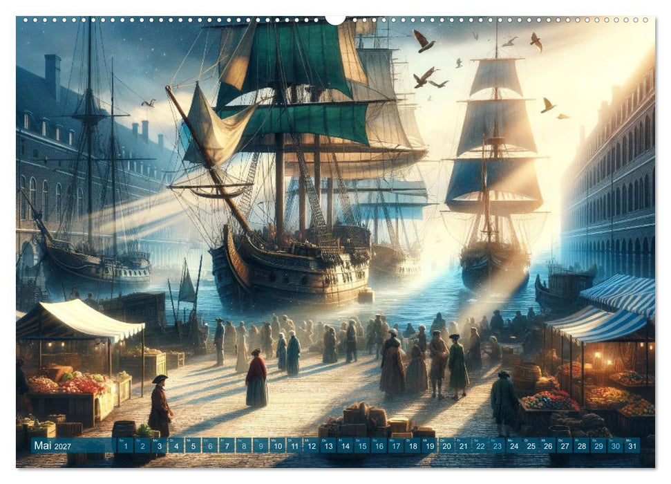 Maritime Meisterwerke: Ein KI-Kalender für Seefahrerherzen (CALVENDO Premium Wandkalender 2027)