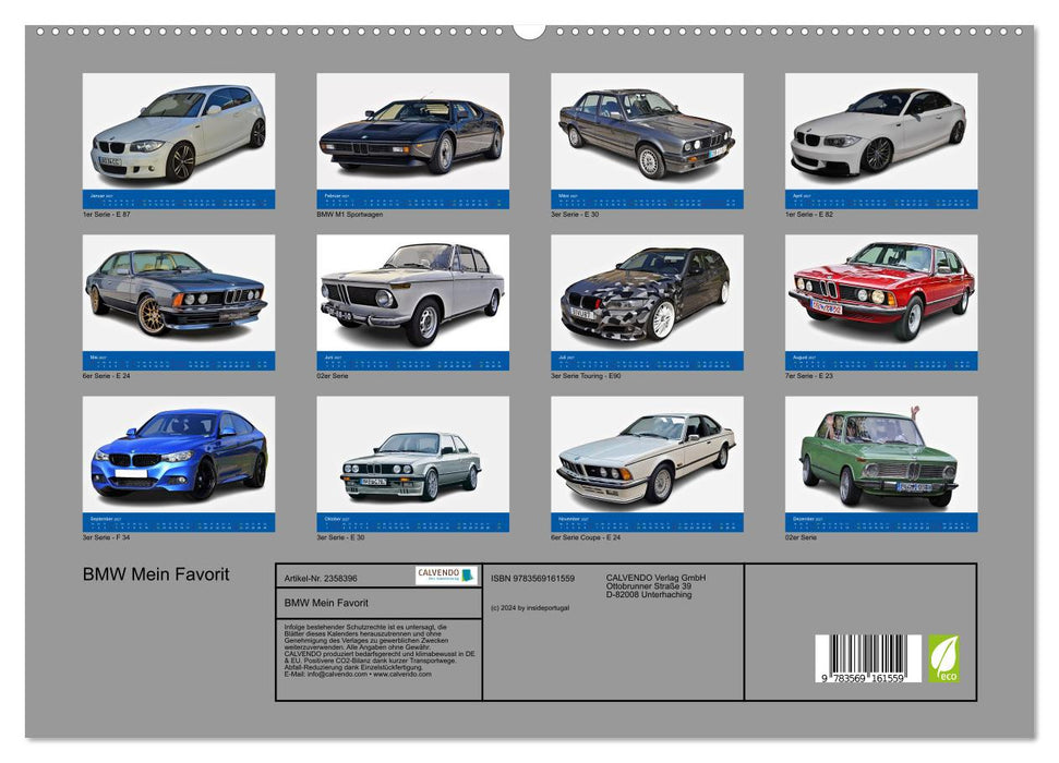 BMW Mein Favorit (CALVENDO Premium Wandkalender 2027)