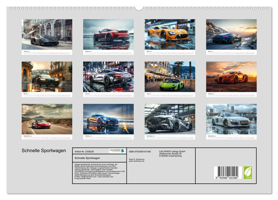 Schnelle Sportwagen (CALVENDO Premium Wandkalender 2027)