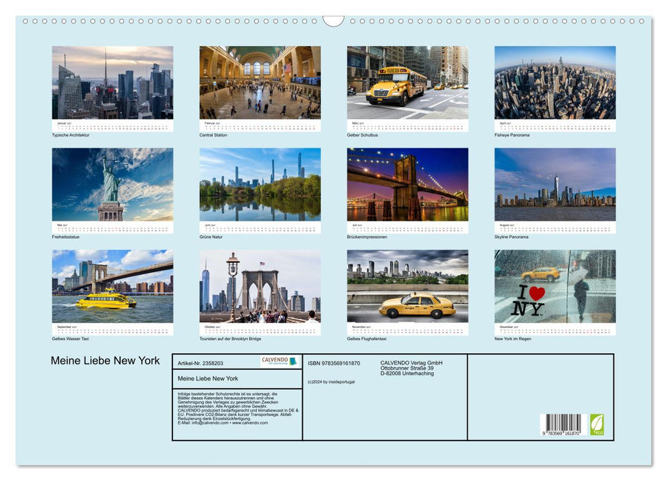 Meine Liebe New York (CALVENDO Wandkalender 2027)