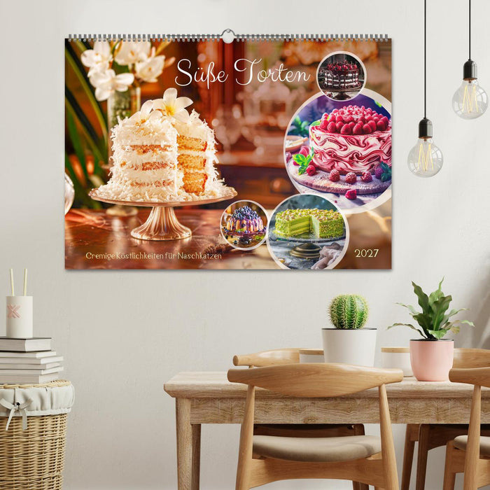 Süße Torten - Cremige Köstlichkeiten für Naschkatzen (CALVENDO Wandkalender 2027)