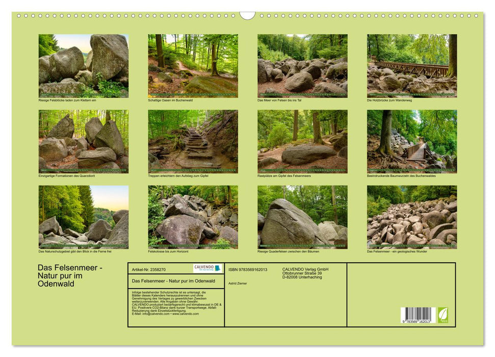 Das Felsenmeer - Natur pur im Odenwald (CALVENDO Wandkalender 2027)