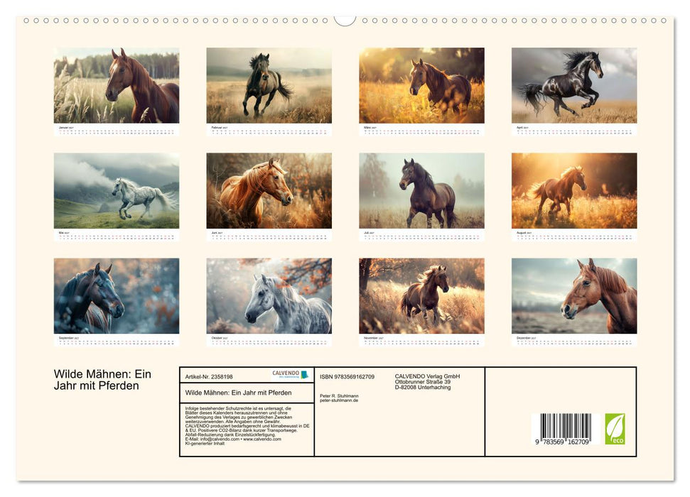 Wilde Mähnen: Ein Jahr mit Pferden (CALVENDO Premium Wandkalender 2027)