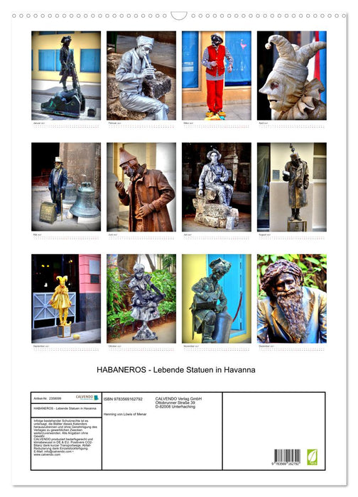 HABANEROS - Lebende Statuen in Havanna (CALVENDO Wandkalender 2027)