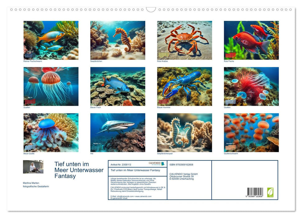 Tief unten im Meer Unterwasser Fantasy (CALVENDO Wandkalender 2027)